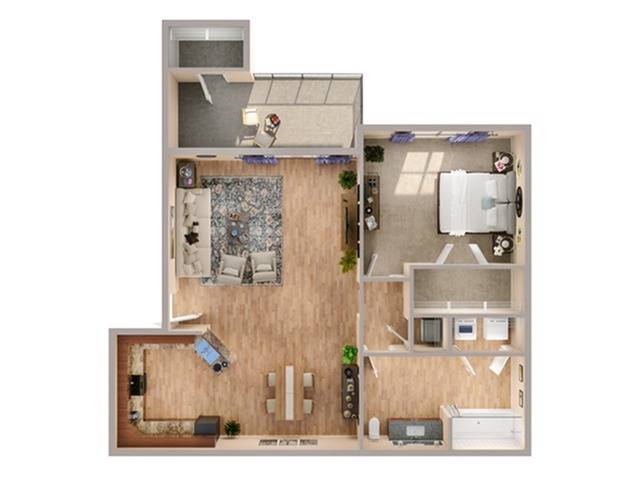 1 Bedroom Floor Plan | Apartments In Richmond TX | Advenir at Grand Parkway West