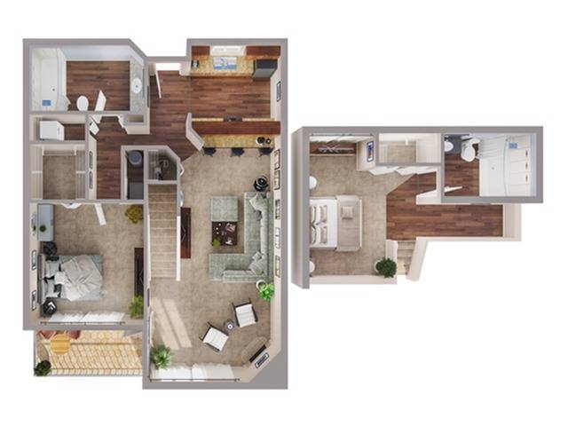 2 Bedroom Floor Plan | Apartments In Aurora Colorado | Advenir at Del Arte