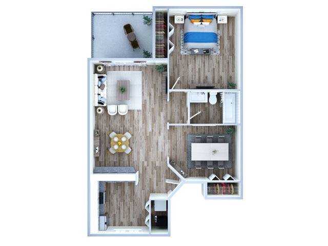 1 Bedroom Floor Plan | Apartments For Rent In Miami Gardens | Advenir at Walden Lake