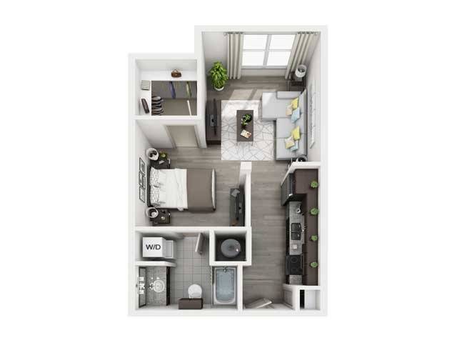 Studio Floor Plan | Apartments in West Columbia SC | Advenir at One Eleven
