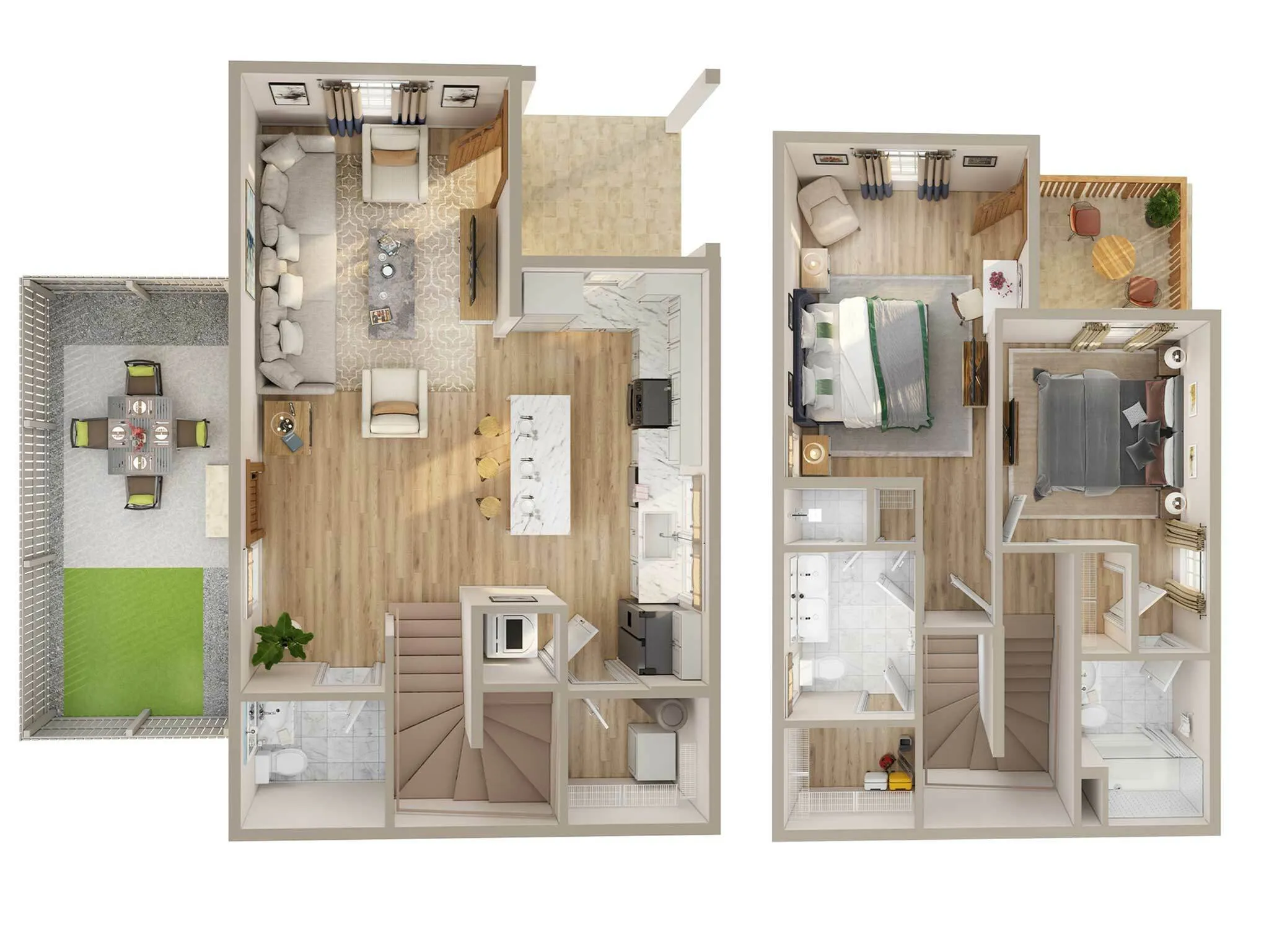 two bedroom townhouse