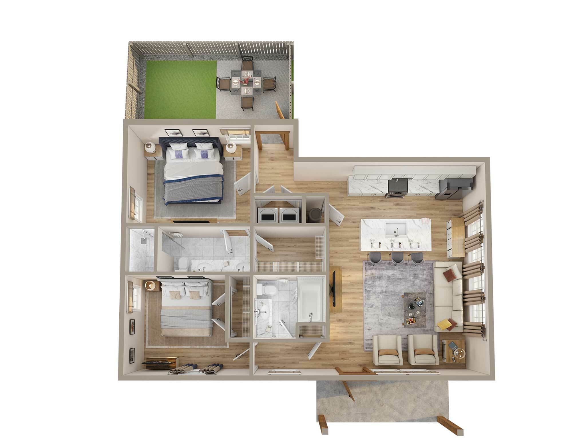 two bedroom apartment duplex