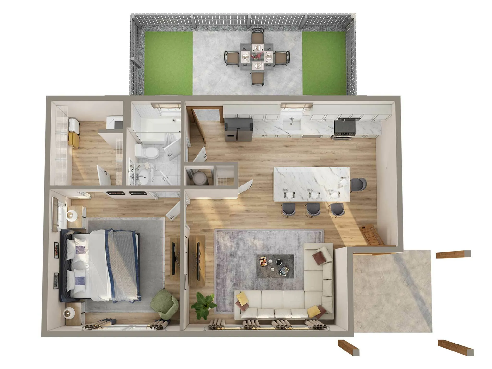 one bedroom apartment duplex