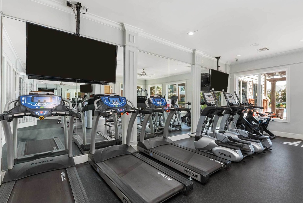 fitness center in apartment home community