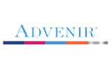 Advenir at Adams Farm logo with colorful horizontal lines