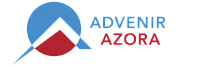 Modern Advenir Azora logo featuring a geometric design with blue and red elements.