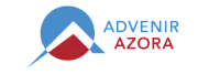 Modern Advenir Azora logo with a sleek geometric design in blue and red.