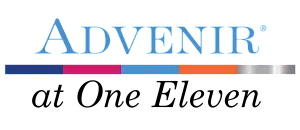 Advenir logo with colorful horizontal bars