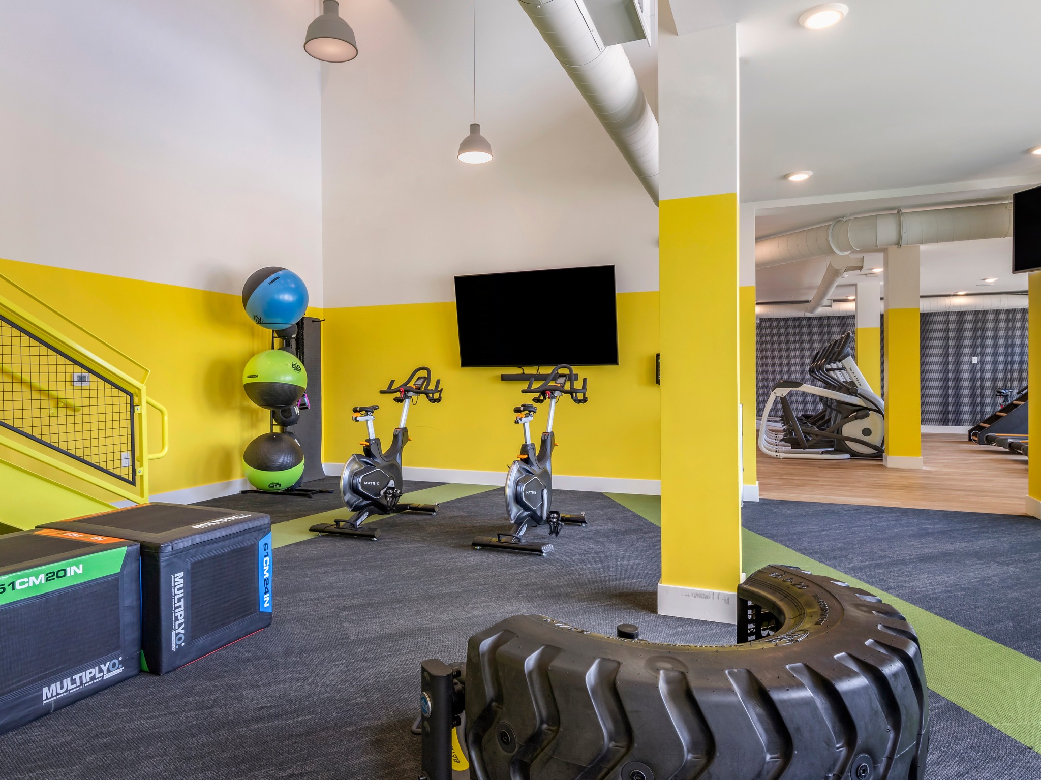 Exercise Bikes in On-site Fitness Center | Paloma Raleigh | 1-5 Bedroom Apartments in Raleigh
