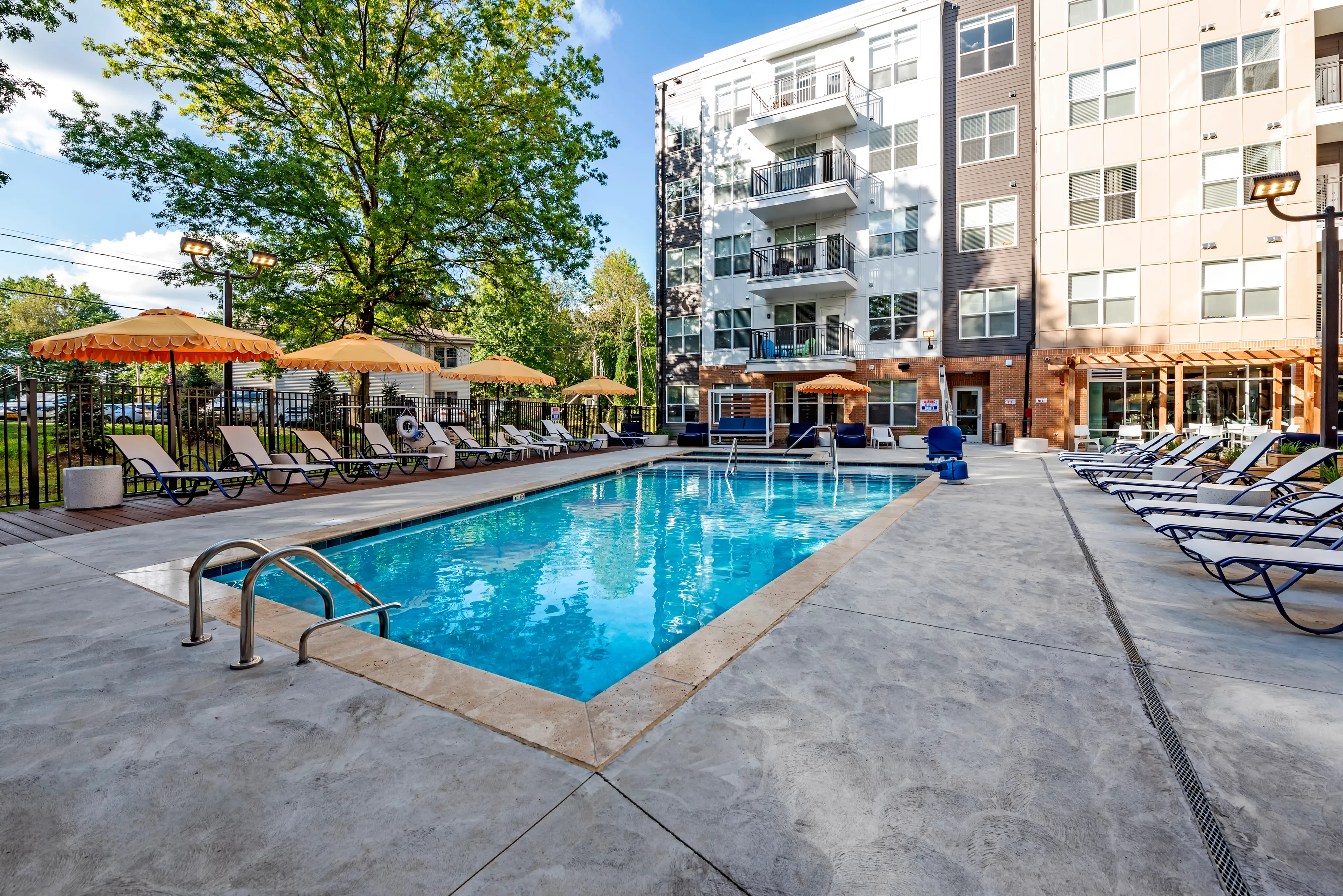 Pool and Sun Deck with Loungers | Paloma at Kent | Student Housing in Kent, Ohio