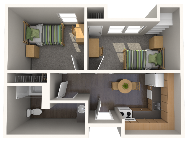 2 Bed 1 Bath