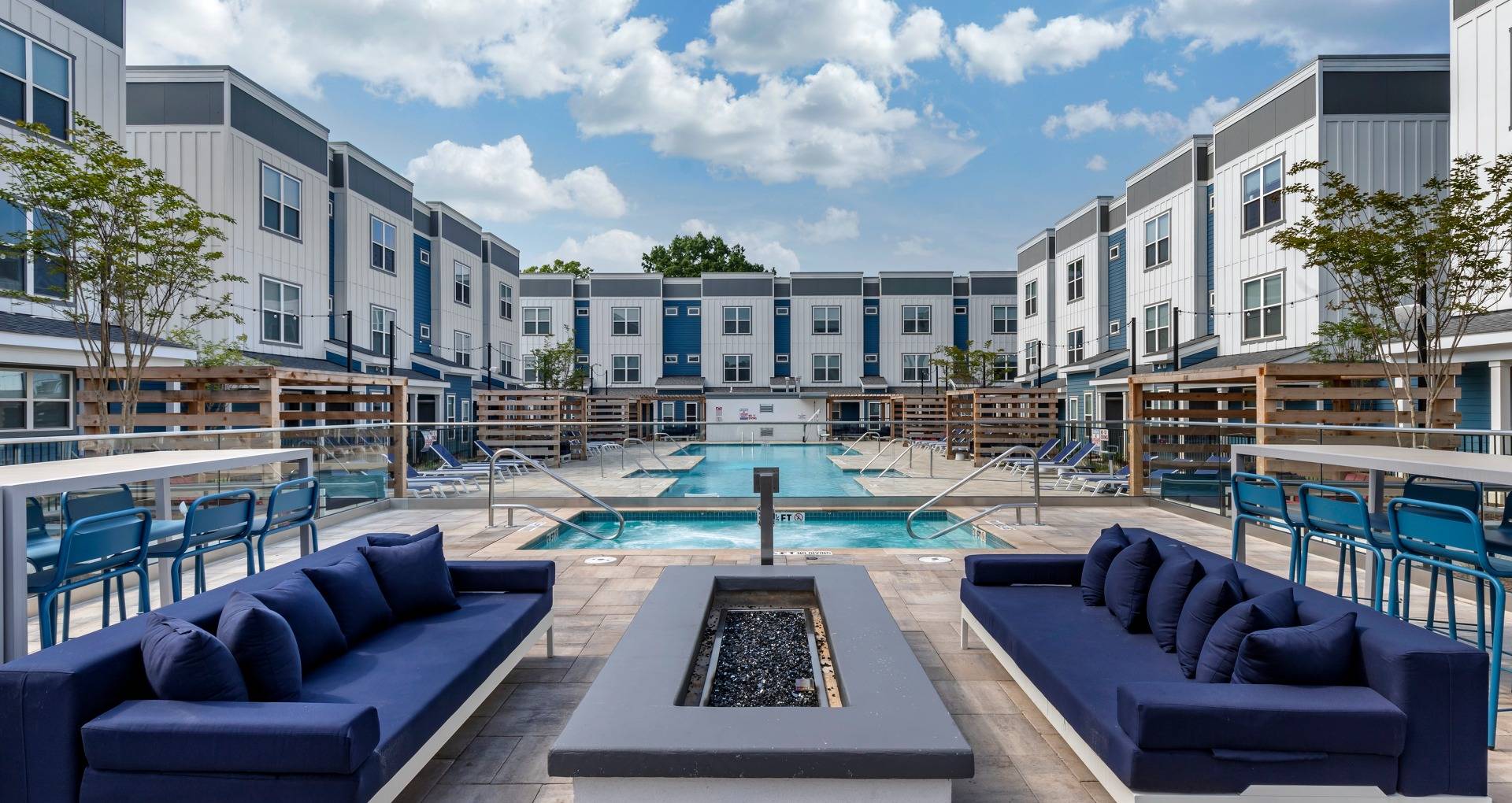 Fire Features and Resort-Style Pool | Paloma Raleigh | Student Apartments Raleigh