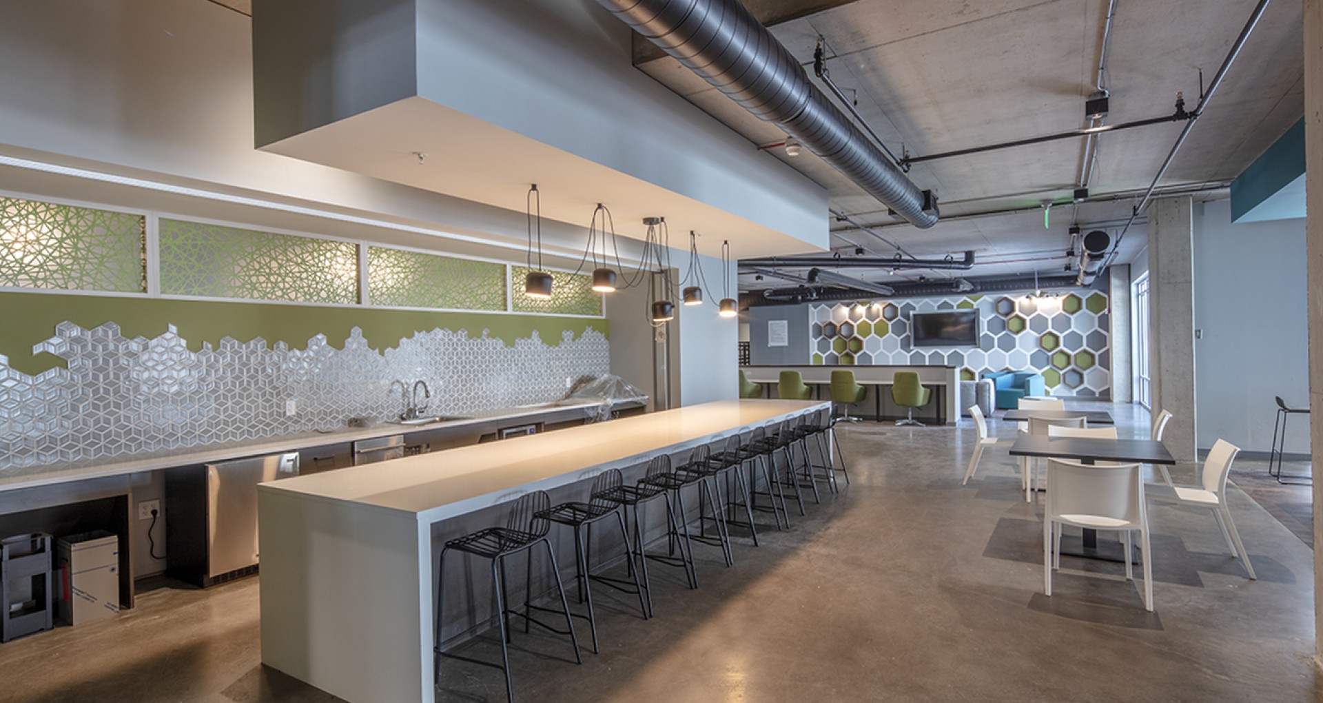 clubhouse food serving area | Theory Syracuse | Apartment Homes in Syracuse, NY