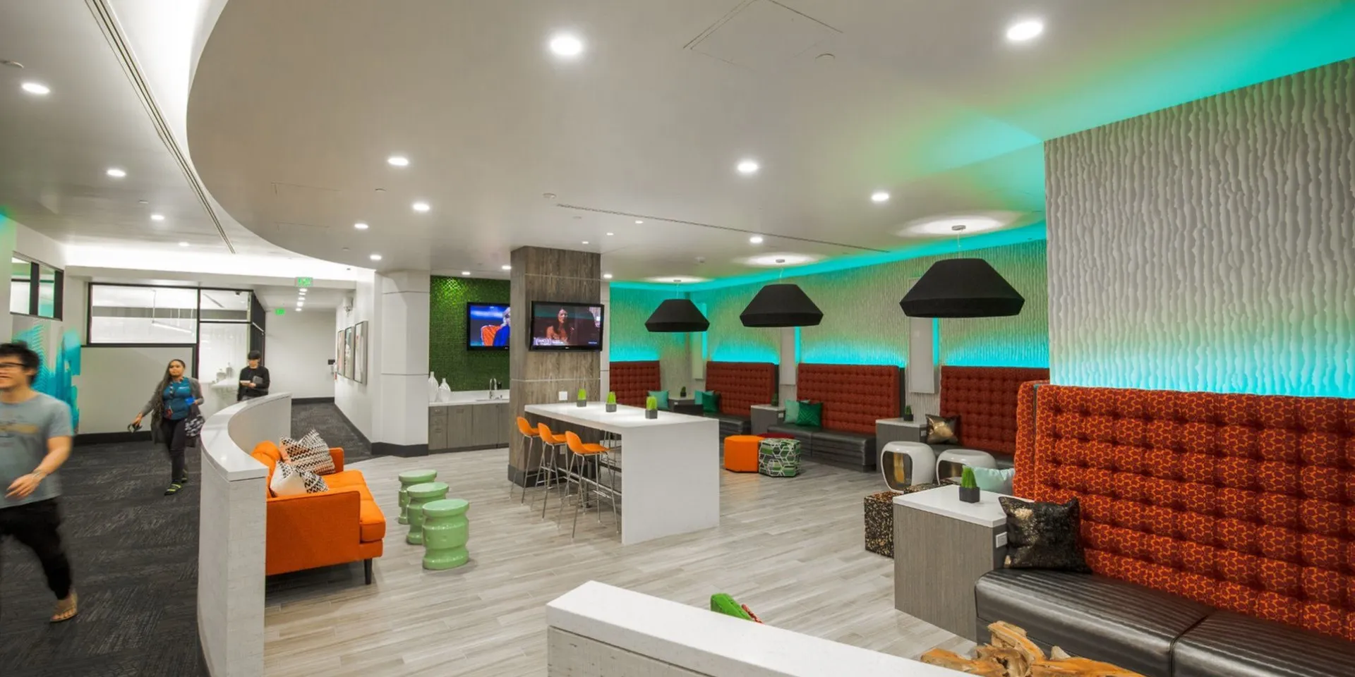 Residents Relaxing in Club Room | University Gateway | Apartments in Los Angeles, CA