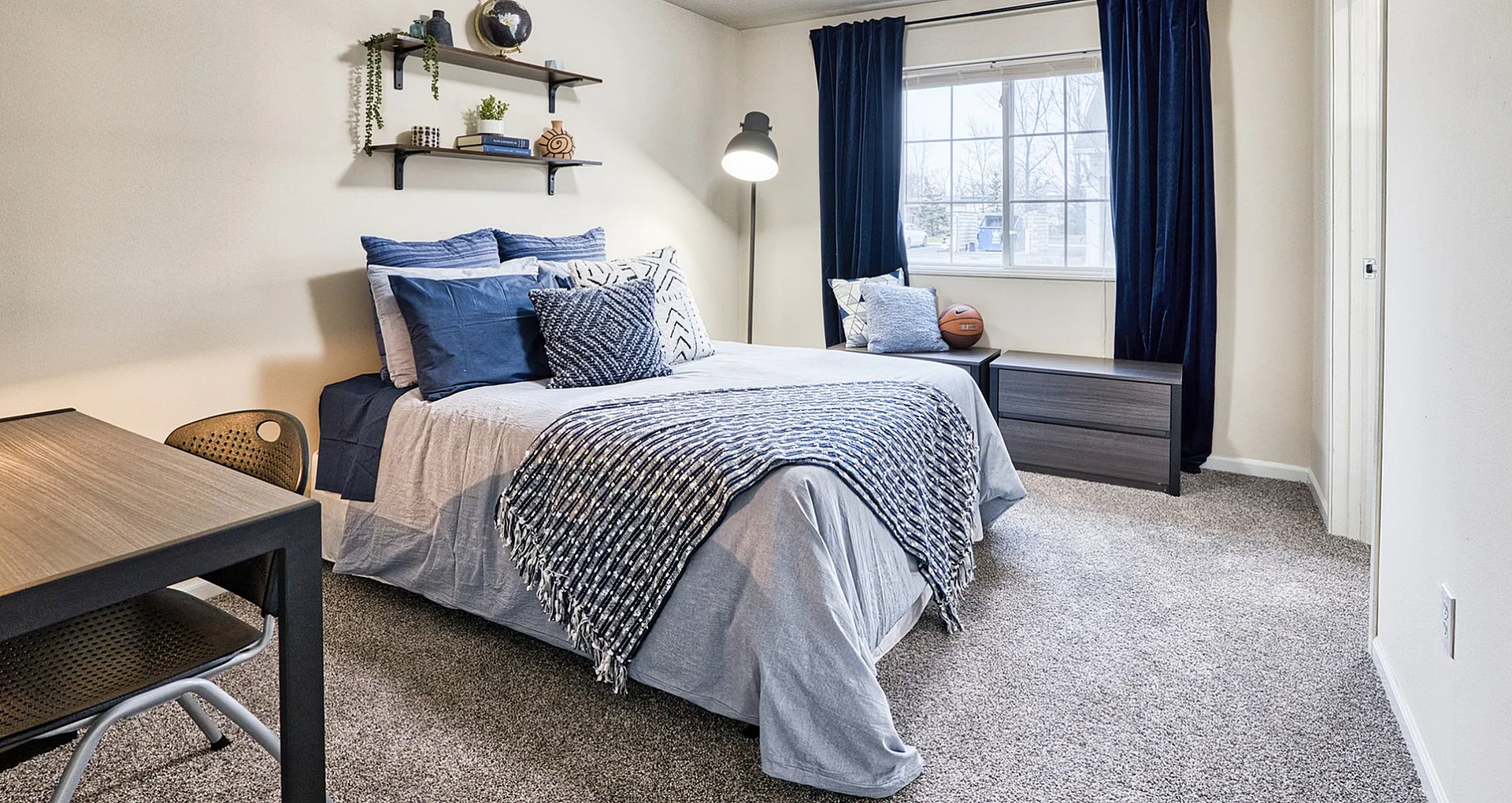 large bedroom at 48 West Apartments in Allendale, MI
