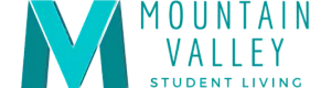 Modern logo design for Mountain Valley Valley Student Living featuring a bold turquoise 'M' and text.