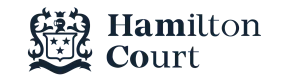 Elegant Hamilton Court logo featuring a sophisticated crest design.