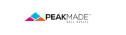 PeakMade Real Estate logo featuring colorful geometric mountain illustration.