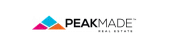Modern and colorful logo for PeakMade Real Estate featuring a mountain-inspired design.