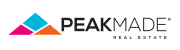 PeakMade Real Estate logo featuring a vibrant geometric design with bold colors.