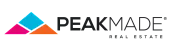 Modern PeakMade Real Estate logo featuring vibrant geometric shapes in blue, pink, and orange.