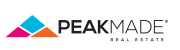 PeakMade Real Estate logo featuring a colorful geometric design with vibrant pink, blue, and orange triangles.
