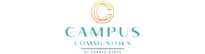 Campus Communities logo at Ferris State featuring elegant overlapping circles in a vibrant gradient.