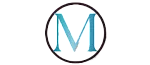 Elegant Muirfield Village logo with a bold blue 'M' encircled, showcasing sophistication and style.