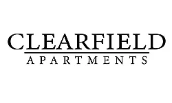 Clearfield Apartments logo with elegant typography.