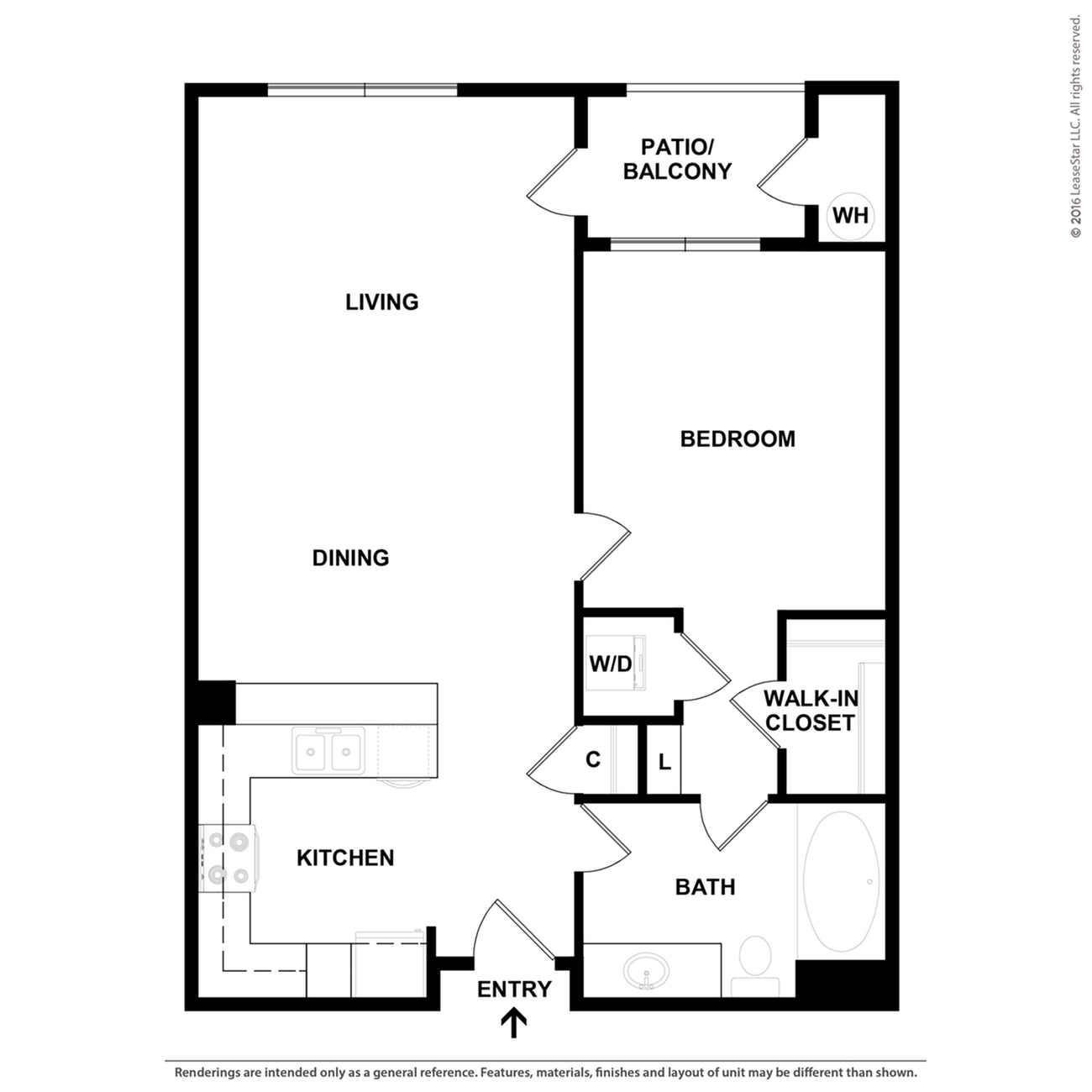 One Bedroom One Bath A6.1 1 Bed Apartment Avanti Apartments