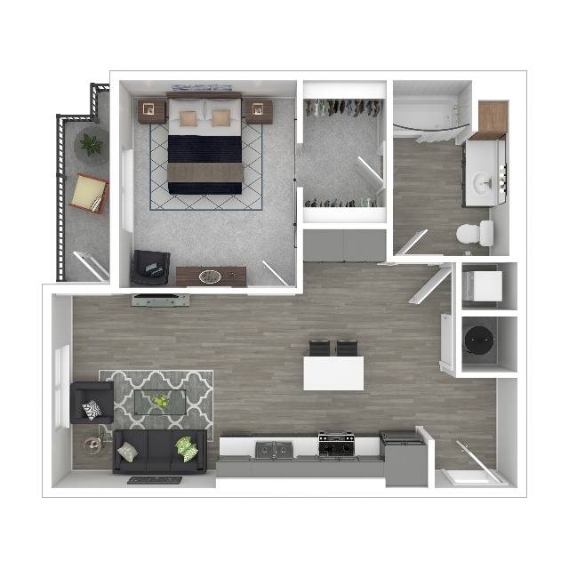 1 Bedroom Floor Plan | Apartments For Rent In Edgewood WA | 207 East