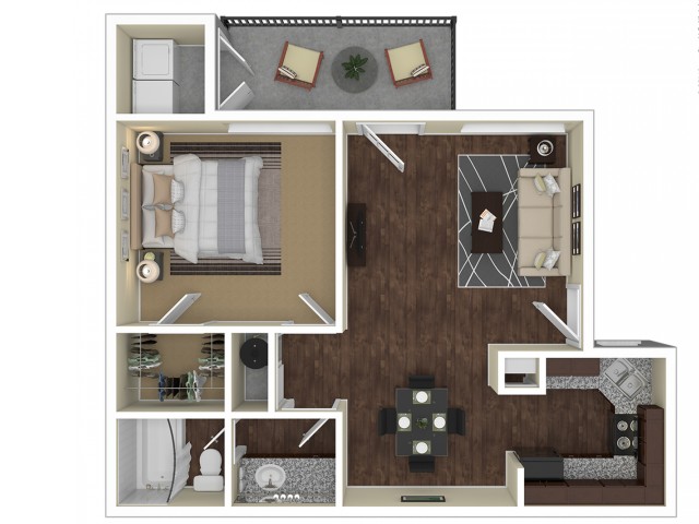 1 Bedroom Floor Plan | Apartments For Rent In Chandler, AZ | Arches at Hidden Creek Apartments