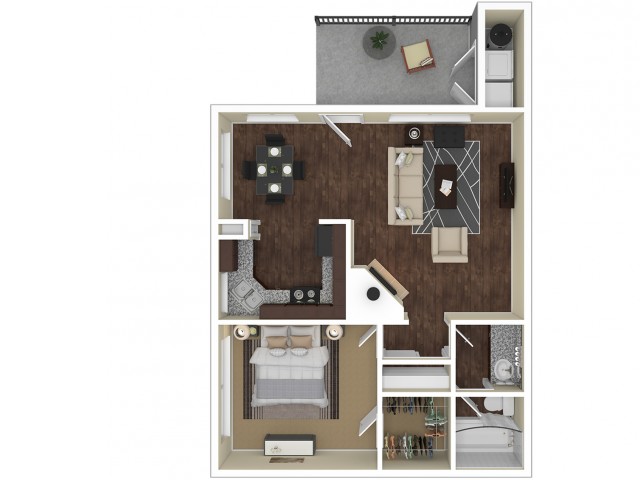 1 Bedroom Floor Plan | Apartments For Rent In Chandler, AZ | Arches at Hidden Creek Apartments
