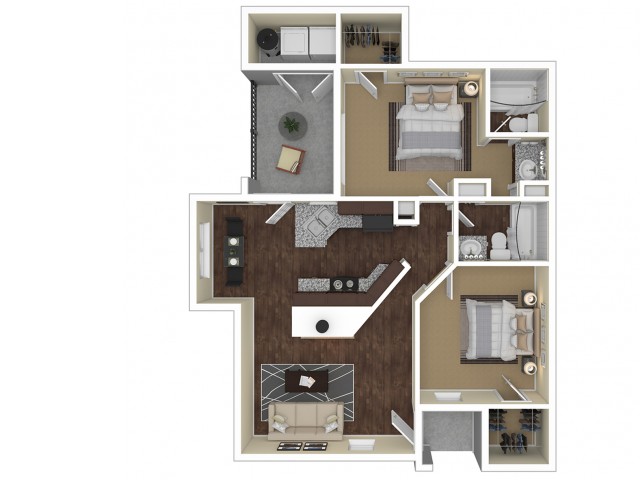 2 Bedroom Floor Plan | Apartments For Rent In Chandler, AZ | Arches at Hidden Creek Apartments