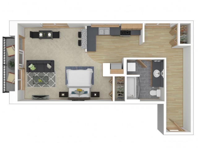 Floor Plan 1 | Apartments In Seattle Washington | 700 Broadway Apartments