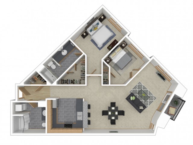 Floor Plan 13 | Apartments For Rent In Seattle | 700 Broadway Apartments