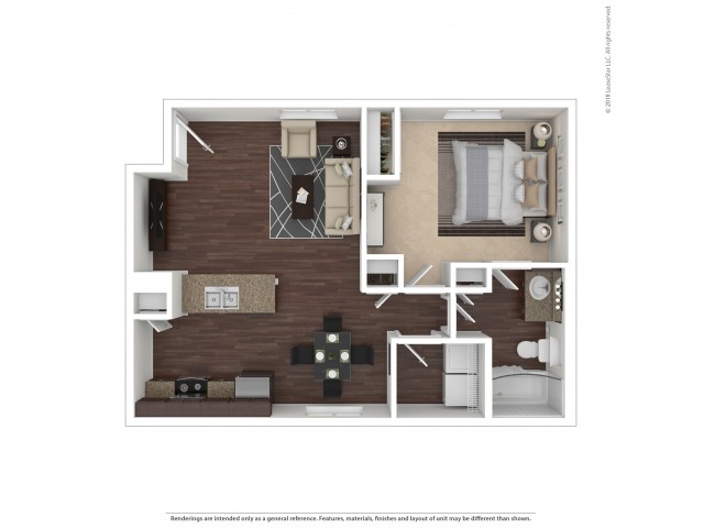 1 Bedroom Floor Plan | Apartments For Rent In Henderson, NV | The Edge at Traverse Pointe Apartments
