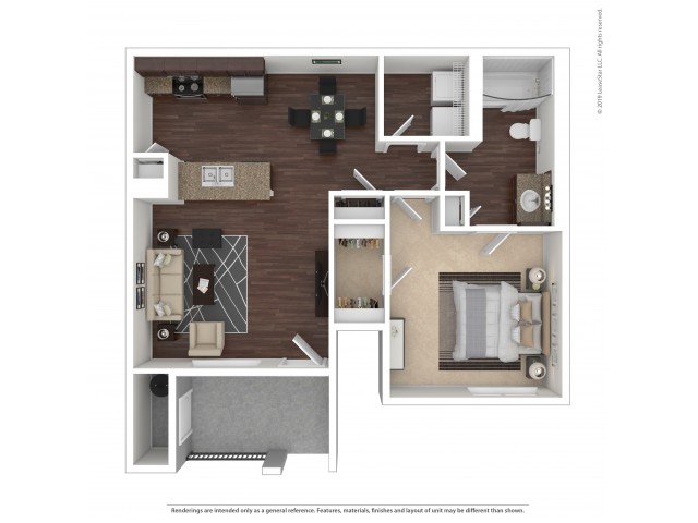 1 Bedroom Floor Plan | Apartments For Rent In Henderson, NV | The Edge at Traverse Pointe Apartments