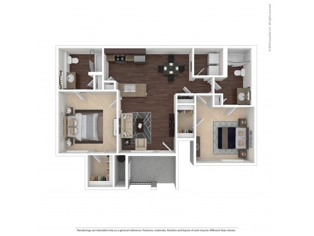 2 Bedroom Floor Plan | Apartments For Rent In Henderson, NV | The Edge at Traverse Pointe Apartments