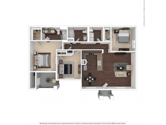 3 Bedroom Floor Plan | Apartments For Rent In Henderson, NV | The Edge at Traverse Pointe Apartments