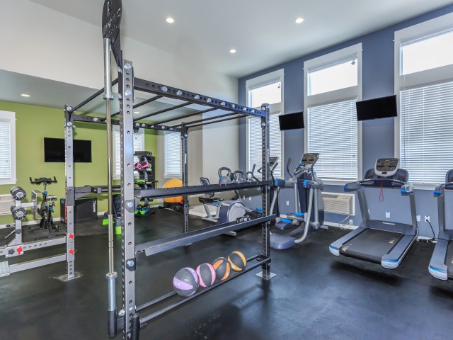 Image of Fitness Center with Cardio and Strength Training Equipment for Outlook at Pilot Butte Apartments