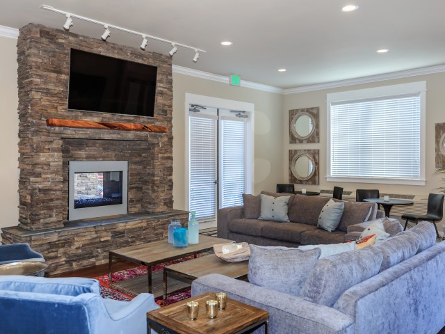 Image of Resident Clubhouse with Fireplace Lounge for Outlook at Pilot Butte Apartments