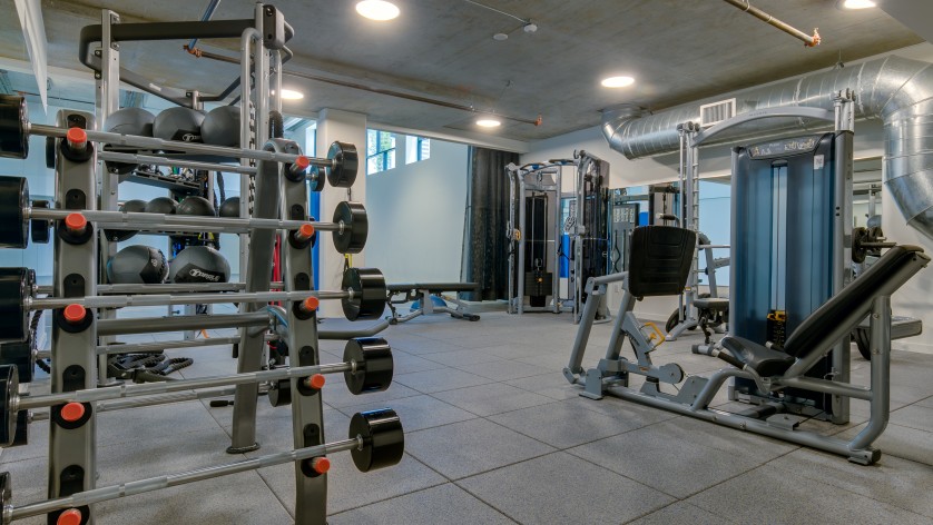 State-of-the-Art Fitness Center with Free Weights | Augusta Apartments | Seattle Washington Apartments