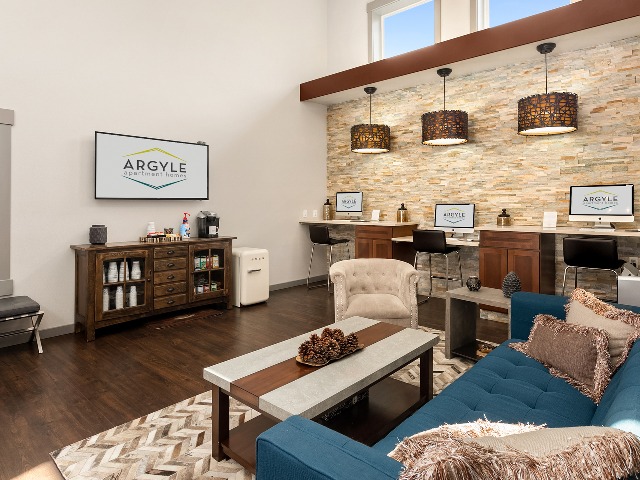 Resident Community Clubhouse with Flat Screen TV | Apartments in Federal Way WA | The Argyle