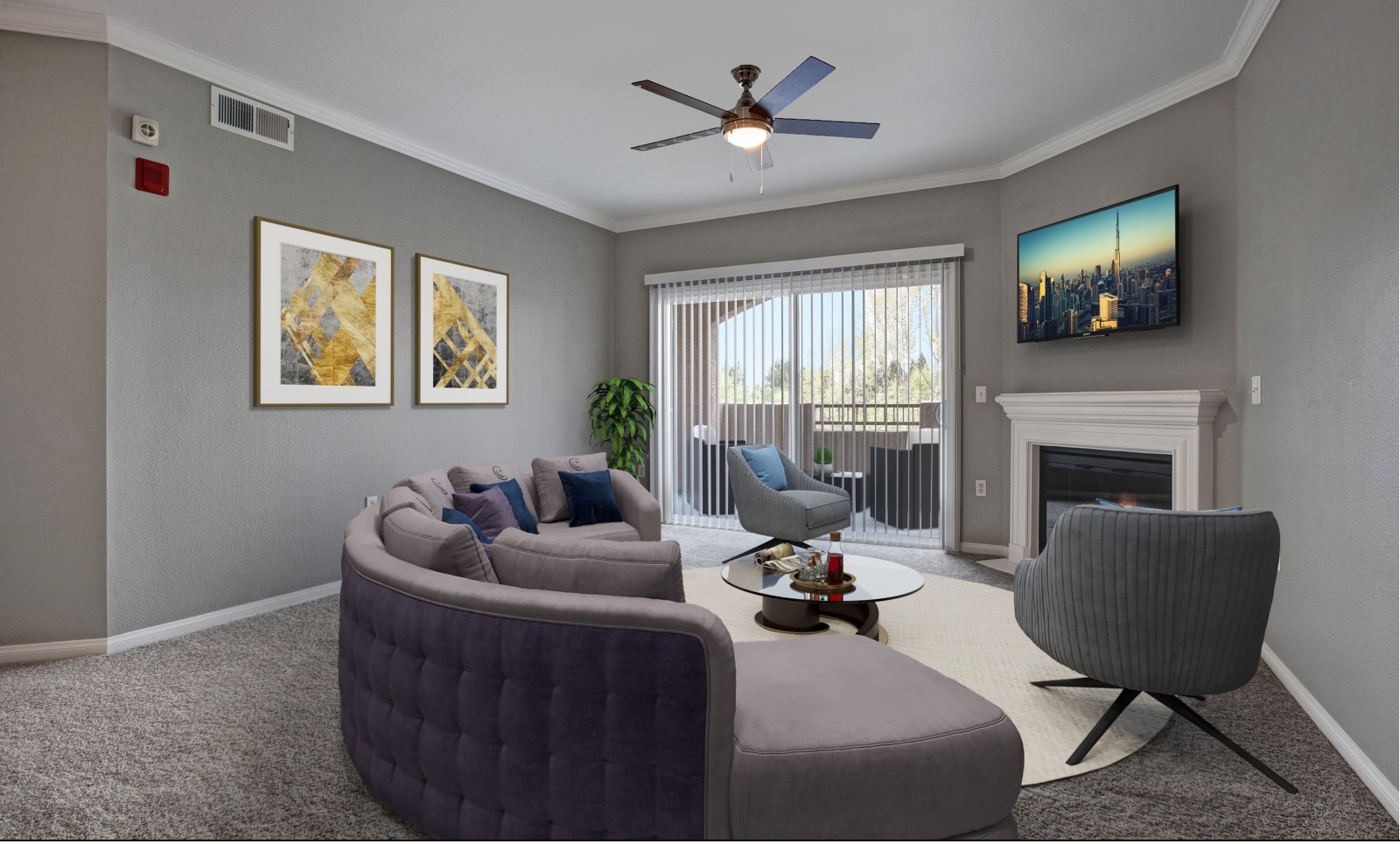 Broadleaf Apartments Living Area Model