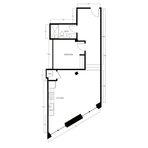One Bedroom Liberty West Bottoms Flats