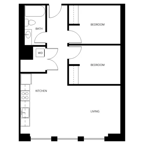 Two Bedroom One Bath