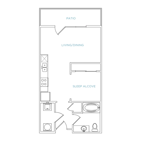 Domain City Center Studio Floor Plan Image