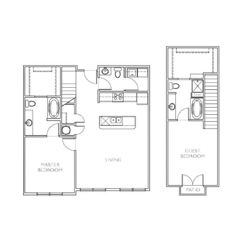 2 Bdrm Floor Plan | Apartments in Leawood Kansas | Mission 106