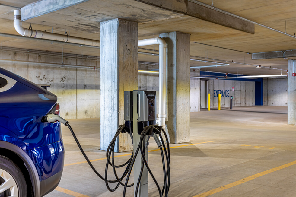 EV Parking in Controlled Access Garage 225 Sycamore Apartments